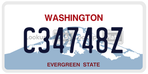 C34748Z license plate in Washington