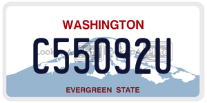 C55092U  license plate in WA