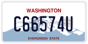 C66574U  license plate in WA