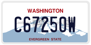 C67250W license plate in Washington