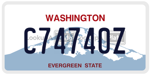 C74740Z  license plate in WA
