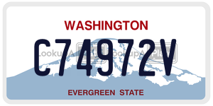 C74972V  license plate in WA