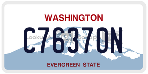 C76370N  license plate in WA