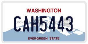 CAH5443 license plate in Washington