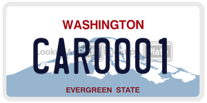 CAR0001 license plate in Washington