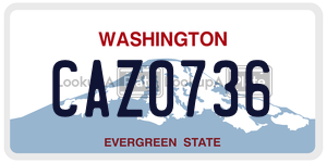 CAZ0736  license plate in WA