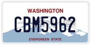 CBM5962 license plate in Washington