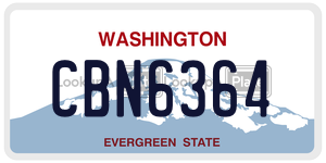 CBN6364 license plate in Washington