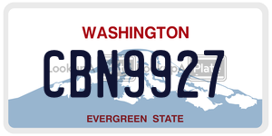 CBN9927 license plate in Washington