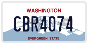 CBR4074 license plate in Washington