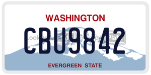 CBU9842 license plate in Washington