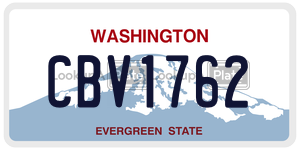 CBV1762  license plate in WA