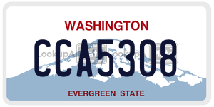 CCA5308 license plate in Washington