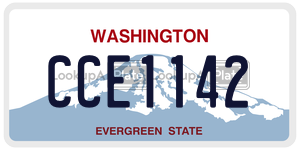 CCE1142 license plate in Washington