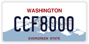 CCF8000 license plate in Washington