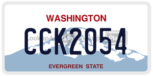 CCK2054 license plate in Washington