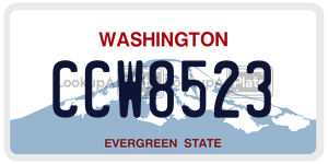 CCW8523 license plate in Washington