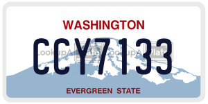 CCY7133 license plate in Washington