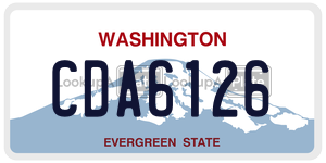 CDA6126 license plate in Washington