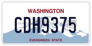 CDH9375 license plate in Washington