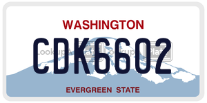 CDK6602 license plate in Washington