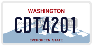 CDT4201 license plate in Washington