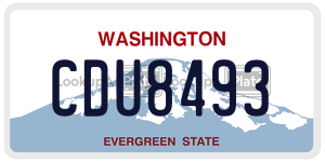 CDU8493 license plate in Washington