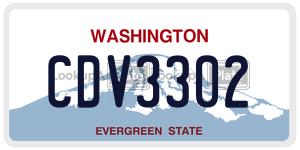 CDV3302 license plate in Washington