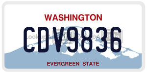 CDV9836 license plate in Washington