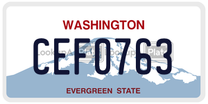 CEF0763  license plate in WA