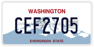 CEF2705  license plate in WA