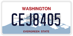 CEJ8405 license plate in Washington
