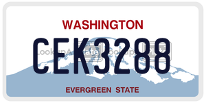 CEK3288 license plate in Washington