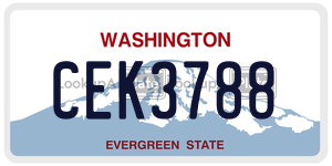 CEK3788  license plate in WA