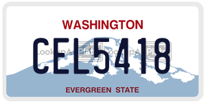 CEL5418 license plate in Washington