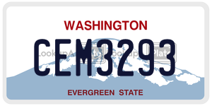 CEM3293  license plate in WA