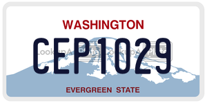 CEP1029  license plate in WA
