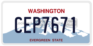 CEP7671 license plate in Washington
