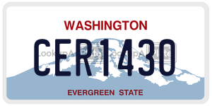 CER1430 license plate in Washington