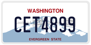 CET4899 license plate in Washington
