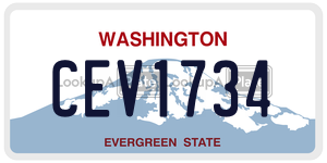 CEV1734  license plate in WA