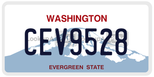 CEV9528 license plate in Washington