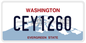 CEY1260  license plate in WA