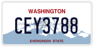 CEY3788  license plate in WA