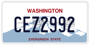 CEZ2992  license plate in WA