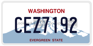 CEZ7192 license plate in Washington