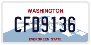 CFD9136  license plate in WA