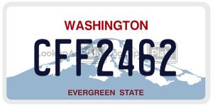 CFF2462 license plate in Washington