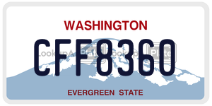 CFF8360 license plate in Washington