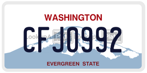 CFJ0992 license plate in Washington